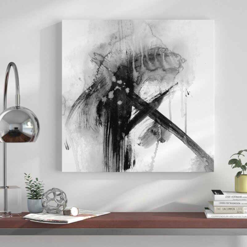 Orren Ellis 'Black and White Abstract' Watercolor Painting